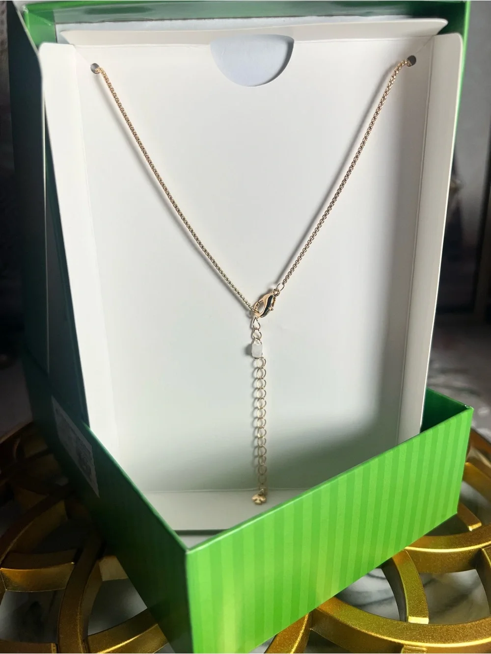 kate spade Rose Gold-tone 'LUCKY' Letter Pendant Necklace